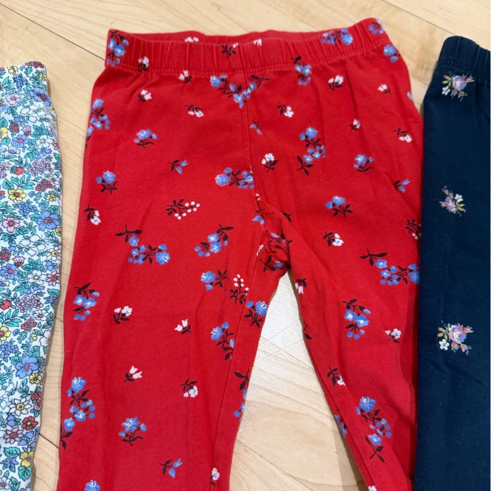 GAP Kids Red, Blue, and Black Patterned Leggings Trio